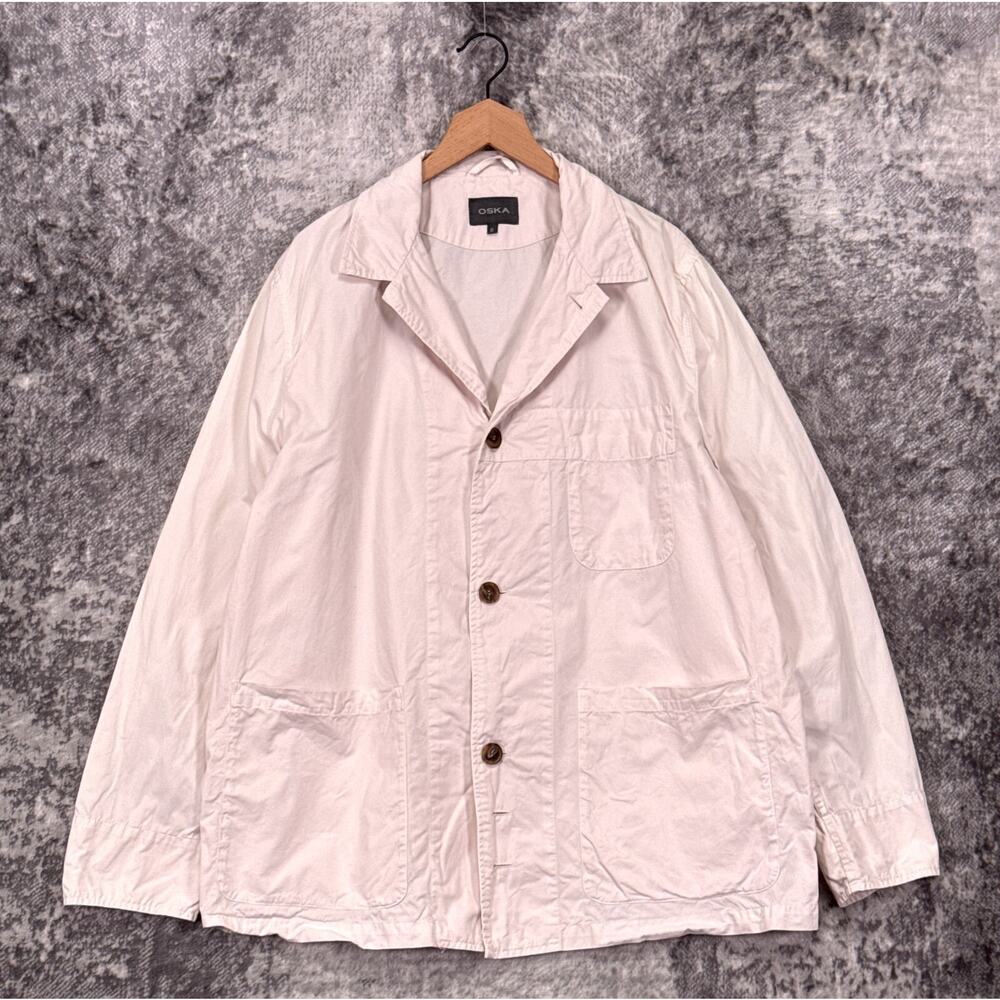 OSKA Chore Jacket 6 Womens Putty White Cotton Twill Plus Size